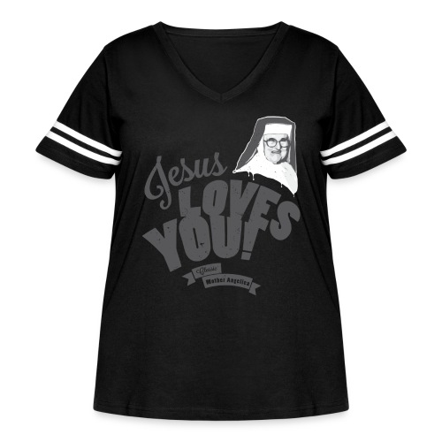 Classic Mother Angelica Dark - Women's Curvy Vintage Sports T-Shirt