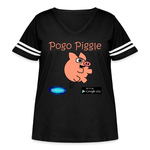 Pogo Piggle - Women's Curvy Vintage Sports T-Shirt