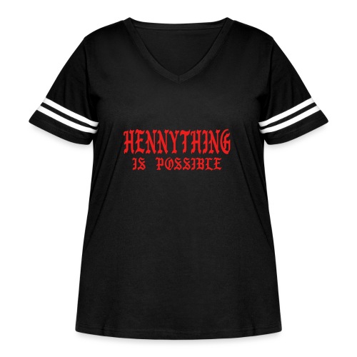 hennythingispossible - Women's Curvy V-Neck Football Tee