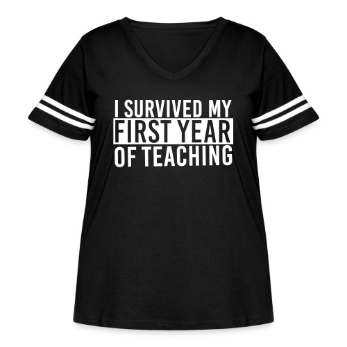 I Survived My First Year of Teaching Teacher Tee - Women's Curvy Vintage Sports T-Shirt