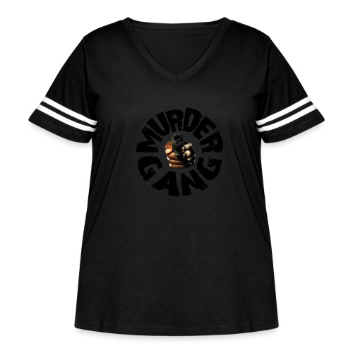 MURDERGANG LOGO BLACK - Women's Curvy Vintage Sports T-Shirt