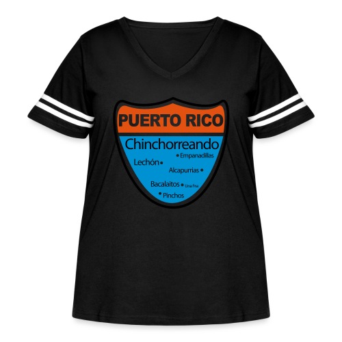 Chinchorreando en Puerto Rico - Women's Curvy Vintage Sports T-Shirt