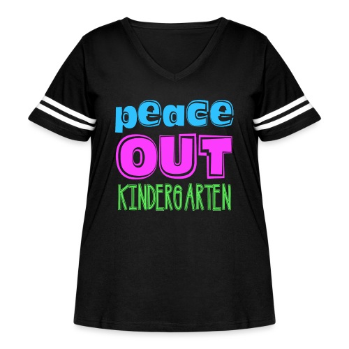 Kreative In Kinder Peace Out - Women's Curvy Vintage Sports T-Shirt