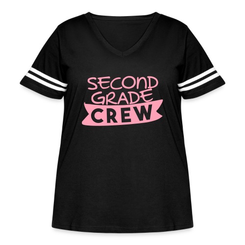 Second Grade Crew Teacher T-shirts - Women's Curvy Vintage Sports T-Shirt