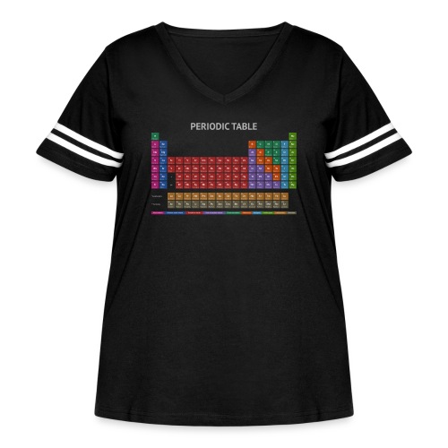 Periodic Table T-shirt (Dark) - Women's Curvy Vintage Sports T-Shirt