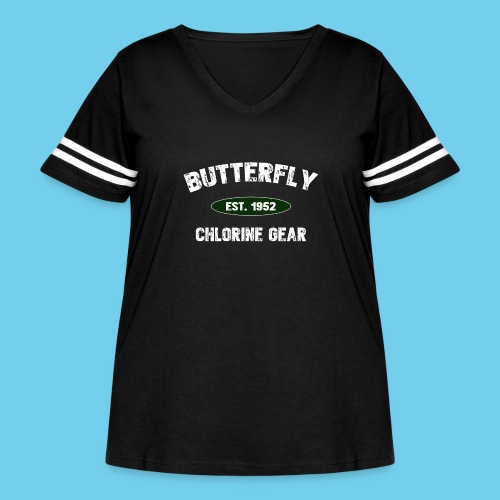 Butterfly est 1952-M - Women's Curvy V-Neck Football Tee