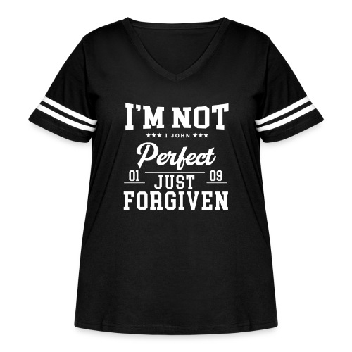 I'm Not Perfect-Forgiven Collection - Women's Curvy Vintage Sports T-Shirt