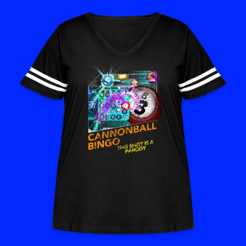Vintage Cannonball Bingo Box Art Tee - Women's Curvy Vintage Sports T-Shirt