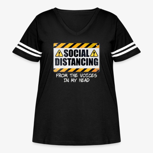Social Distancing from the Voices In My Head - Women's Curvy Vintage Sports T-Shirt