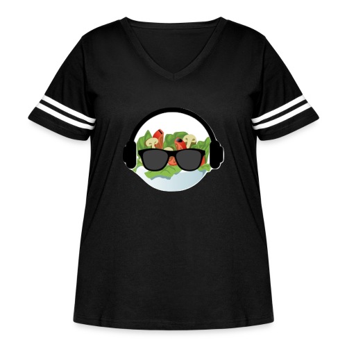 DJ salad merchandise - Women's Curvy V-Neck Football Tee