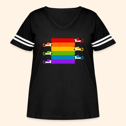 Pride on the Game Grid - Women's Curvy Vintage Sports T-Shirt