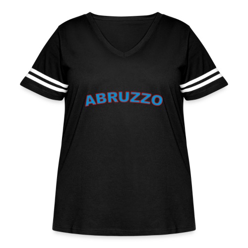 abruzzo_2_color - Women's Curvy V-Neck Football Tee