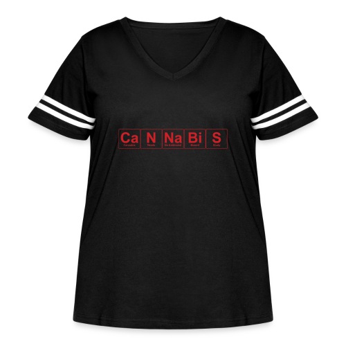 Periodic Cannabis Red/White - Women's Curvy Vintage Sports T-Shirt