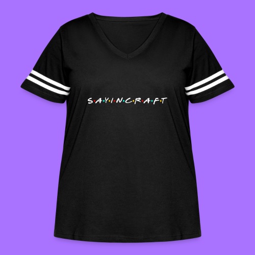 Sayincraft Logo (Friends Themed Design) - Women's Curvy Vintage Sports T-Shirt