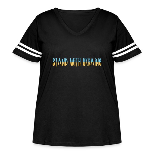 Stand With Ukraine - Women's Curvy Vintage Sports T-Shirt