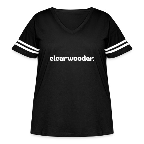 Clearwooder - Women's Curvy V-Neck Football Tee