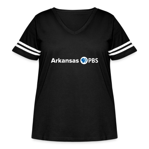 Arkansas PBS Logo WHITE - Women's Curvy Vintage Sports T-Shirt