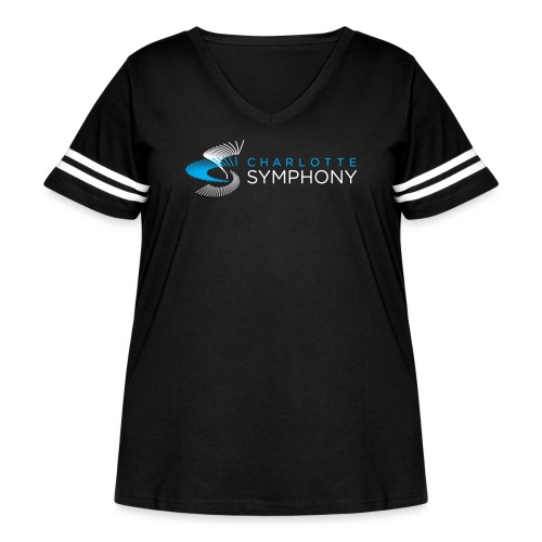 Charlotte Symphony official logo (horz dark) - Women's Curvy Vintage Sports T-Shirt