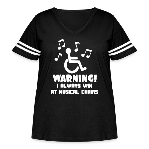 Wheelchair users always win at musical chairs - Women's Curvy Vintage Sports T-Shirt