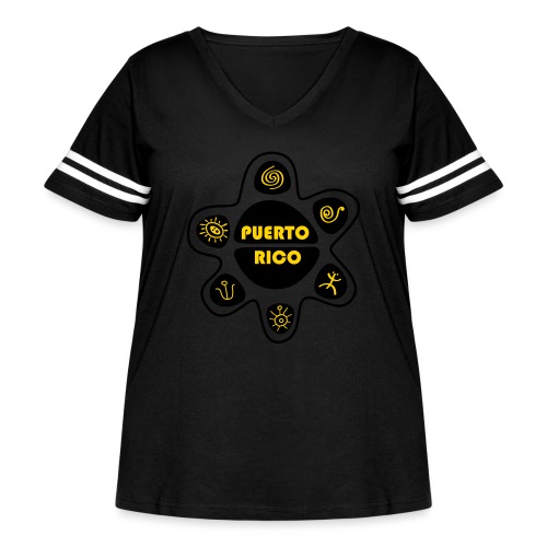 Sol Taino Símbolos de PR - Women's Curvy Vintage Sports T-Shirt