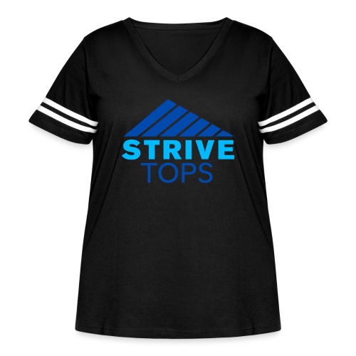 STRIVE TOPS - Women's Curvy V-Neck Football Tee