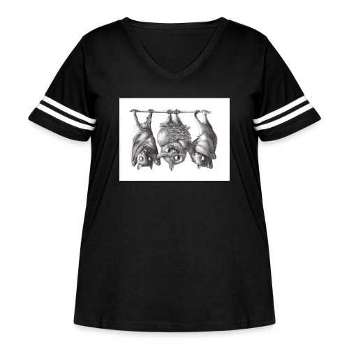 Vampire Owl with Bats - Women's Curvy Vintage Sports T-Shirt