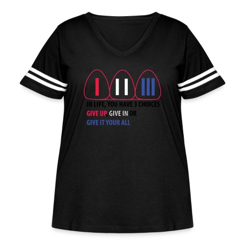 Give It Your All - Women's Curvy V-Neck Football Tee