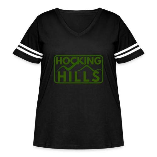 Hocking Hills Logo - Women's Curvy V-Neck Football Tee