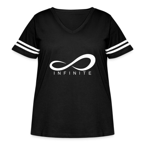 Infinite Logo in White Women's Hoodie - Women's Curvy Vintage Sports T-Shirt