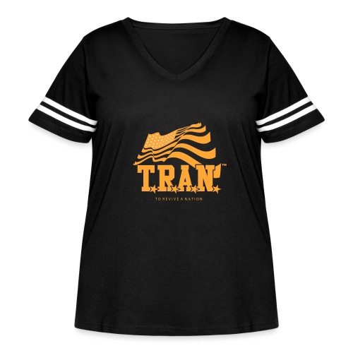 TRAN Gold Club - Women's Curvy V-Neck Football Tee