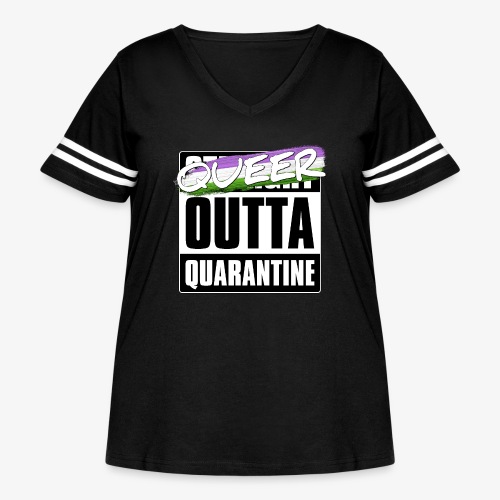 Queer Outta Quarantine - Genderqueer Pride - Women's Curvy Vintage Sports T-Shirt