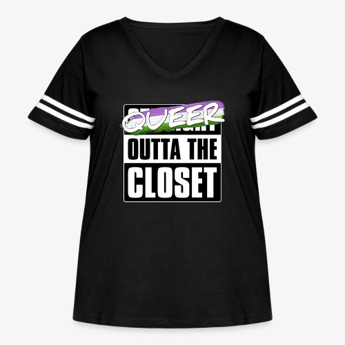 Queer Outta the Closet - Genderqueer Pride - Women's Curvy Vintage Sports T-Shirt