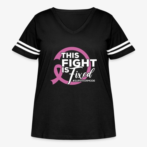 FIXED FIGHT Breast Cancer Awareness Shirt - Women's Curvy V-Neck Football Tee