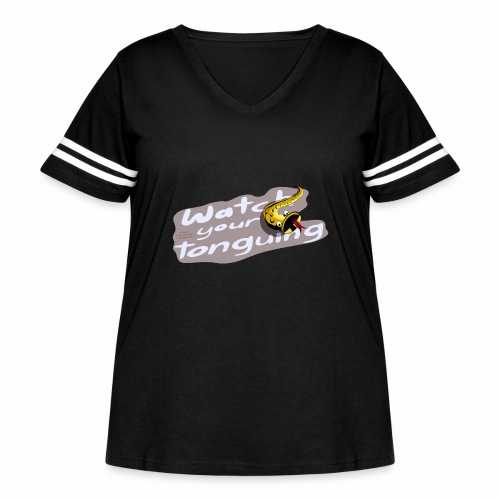 Saxophone players: Watch your tonguing!! · brown - Women's Curvy Vintage Sports T-Shirt