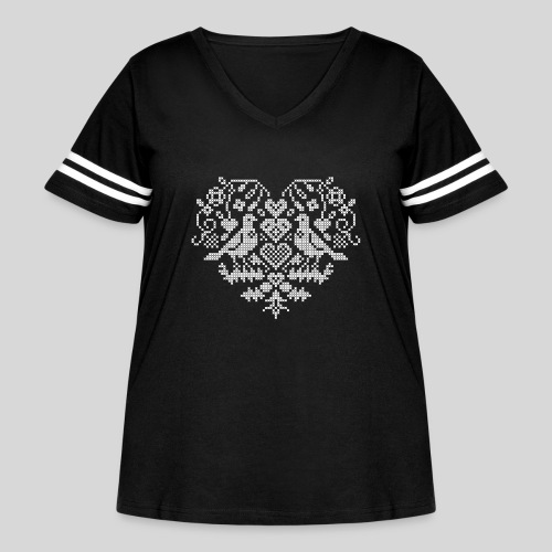 Serdce (Heart) WoB - Women's Curvy Vintage Sports T-Shirt