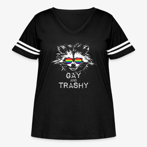 Gay and Trashy Raccoon Sunglasses Gilbert Baker - Women's Curvy Vintage Sports T-Shirt