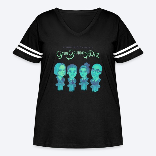 Living in Diz Grim grinning - Women's Curvy Vintage Sports T-Shirt