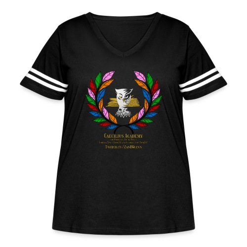 Caecilius Academy Logo - Women's Curvy Vintage Sports T-Shirt