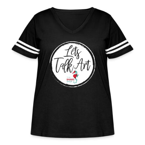 Lets talk art - Women's Curvy V-Neck Football Tee