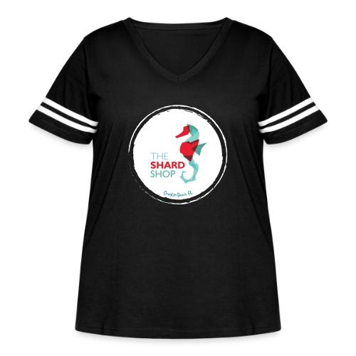 Grayton Beach Circle - Women's Curvy V-Neck Football Tee
