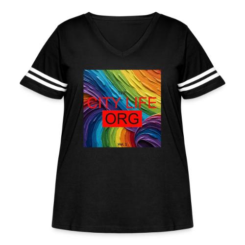 CIty Life Org Vol. 1 - Women's Curvy V-Neck Football Tee