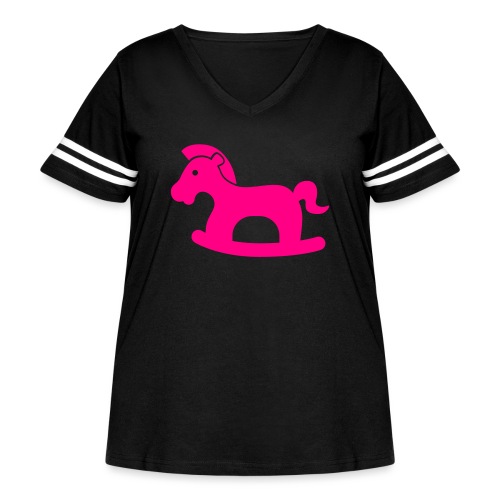Awesome Ponies - Women's Curvy V-Neck Football Tee