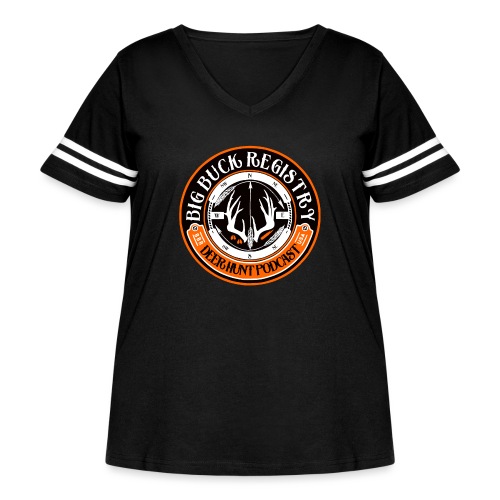 Big Buck Registry Deer Hunt Podcast - Women's Curvy Vintage Sports T-Shirt