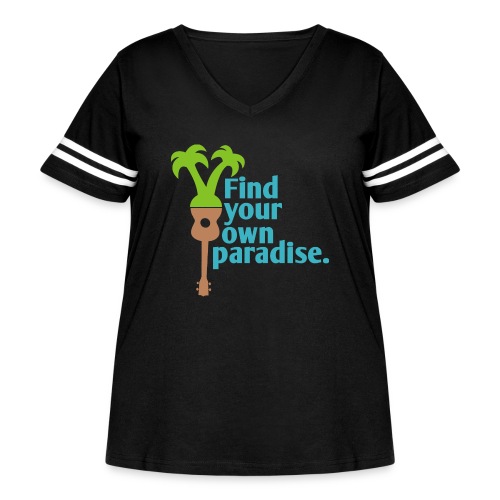 Find Your Own Paradise - Women's Curvy V-Neck Football Tee