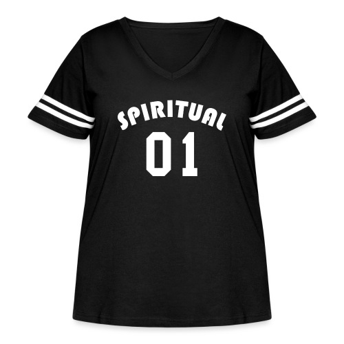 Spiritual 01 - Team Design (White Letters) - Women's Curvy Vintage Sports T-Shirt