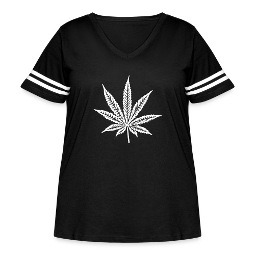 Cannabis Leaf - Women's Curvy Vintage Sports T-Shirt