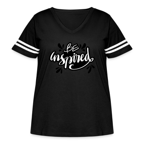 be inspired quote lettering 5569224 - Women's Curvy V-Neck Football Tee