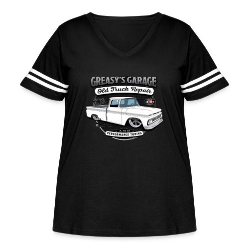 Greasy's Garage Old Truck Repair - Women's Curvy Vintage Sports T-Shirt