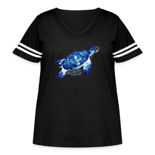 SC Blue Sea Turtle - Women's Curvy Vintage Sports T-Shirt
