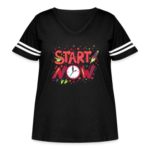 Star Now - Women's Curvy Vintage Sports T-Shirt